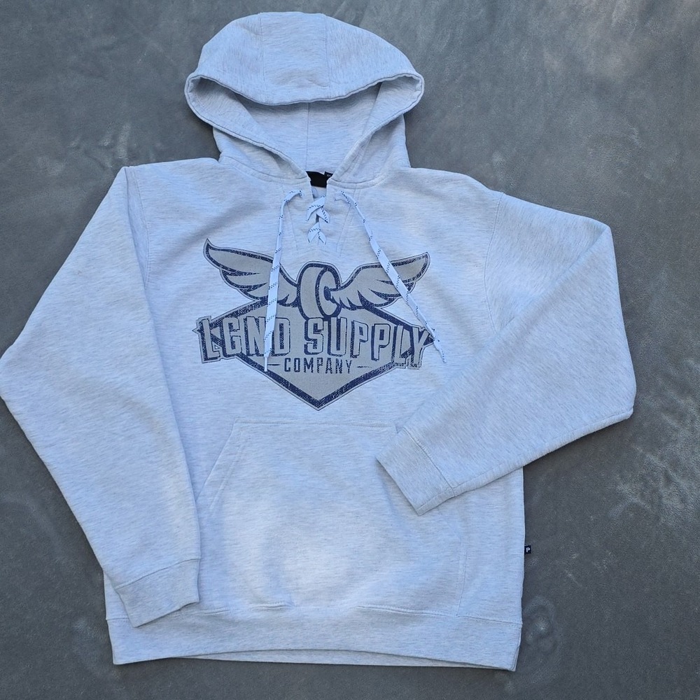 LGND‎ Supply Hoodie Men's M  Front Back Logo Drawstring